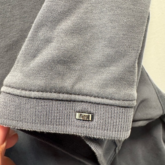 Gently Used Calvin Klein Mens Dark Grey Short Sleeve Polo Collared Shirt Size L - Picture 4 of 5